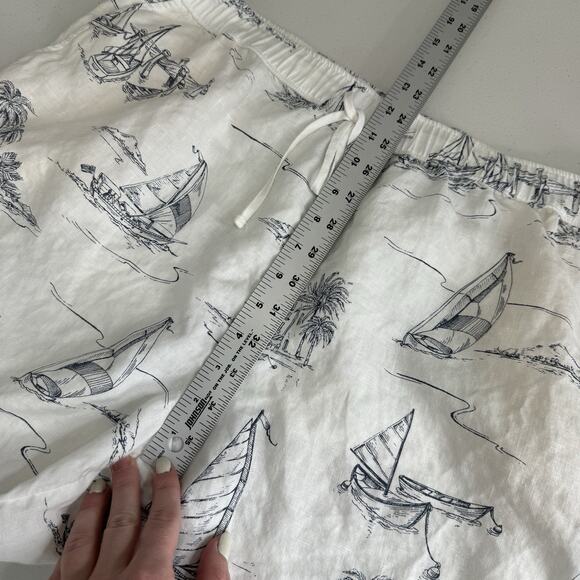 Cynthia Rowley Womens Shorts XL White 100% Linen Sailing Tropical Resort Beachy - Picture 5 of 10